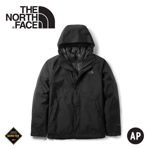 【The North Face 美國 男 GORE-TEX羽絨兩件式外套《黑》】3VSH/防水外套/保暖外套/羽絨衣/防風