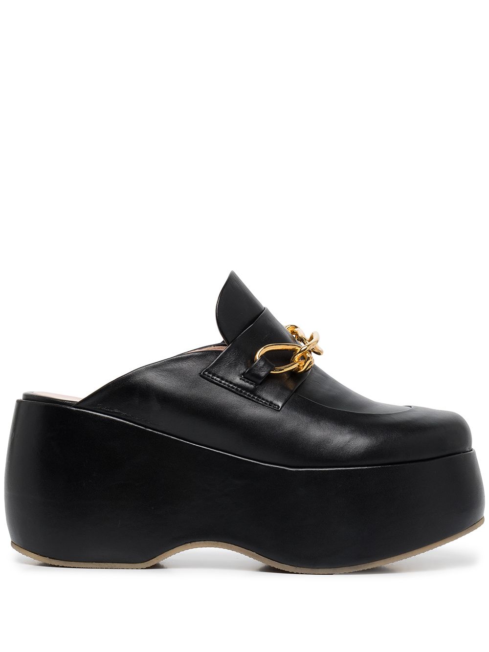 Rosetta Getty - platform clog loafers - women - CALFSKIN/Leather/Rubber - 37 - Black