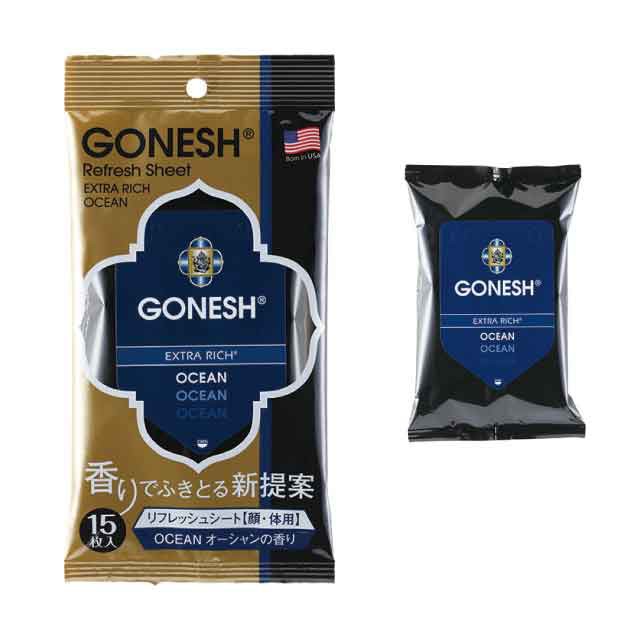 GONESH - OCEAN 海洋 Refresh Sheet 精油香氛 清新濕巾 / 濕紙巾 (15入) 化學原宿