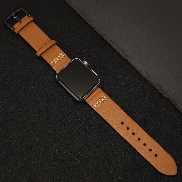 錶帶索柯 適用于Apple Watch 2/3蘋果手錶錶帶真皮商務 iWatch 42mm 交換禮物