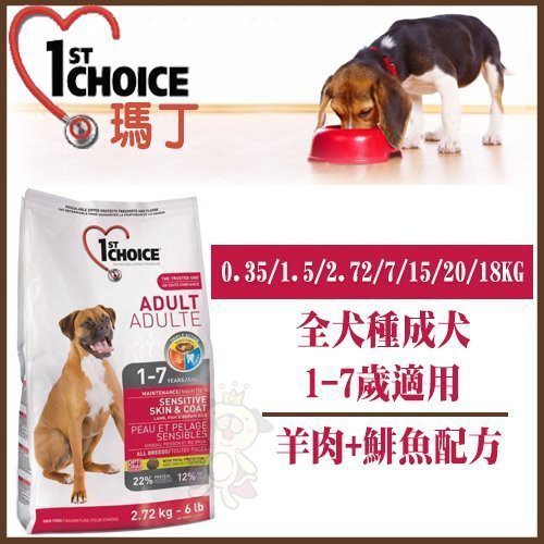 ＊WANG＊【免運】瑪丁 全犬種成犬《羊肉+鯡魚配方》狗飼料7kg