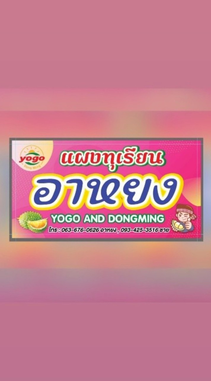 แผงทุเรียนอาหยง(โยโกแอนด์ตงหมิงสาขาเนินสูง)