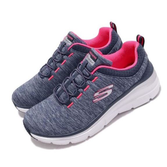 SKECHERS FASHION FIT 藍粉運動鞋 女款-NO.12716NVHP