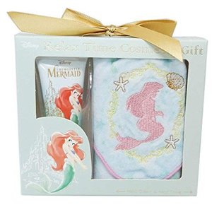 大賀屋 日貨 小美人魚 護手霜 禮盒組 毛巾 手帕 護手 艾莉兒 公主 迪士尼 Disney 正版 授權 J00015519
