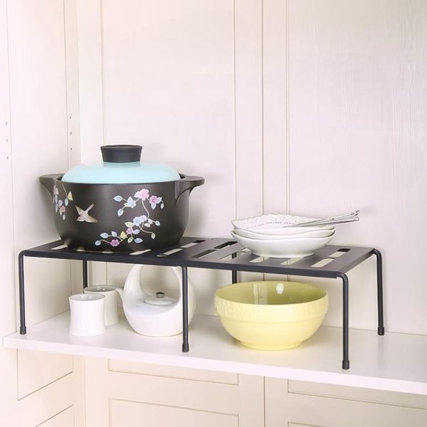 水木蜻蜓可伸縮廚房置物架廚房多層收納單層架鍋架儲物調料架櫥櫃jy【快速出貨】