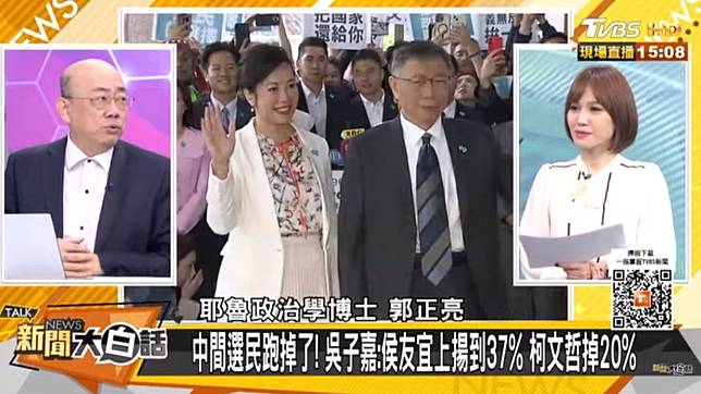 郭正亮上TVBS政論節目《新聞大白話》。（圖／TVBS）