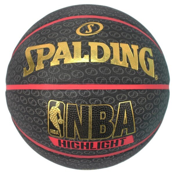 SPALDING 斯伯丁彩色籃球 73-901 (黑色燙金字)7號/一個入{特720} NBA籃球 室外內通用耐磨籃球-出清商品-銘