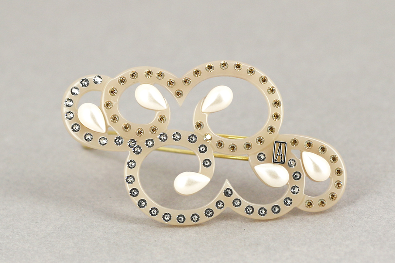 珍珠雲朵豆扣夾(大)-5400