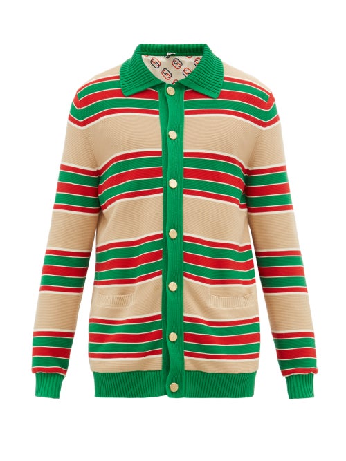 Gucci - The green and red stripes on Gucci's cardigan nod to the house's iconic Web stripe - a hallm