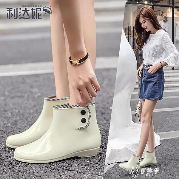 可愛雨鞋短筒韓版時尚雨靴女士防滑套鞋成人防水鞋女雨靴加絨膠鞋