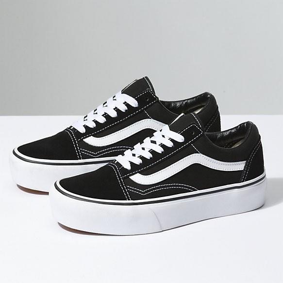 VANS old skool V 黑 厚底 平底鞋 板鞋 經典款 女