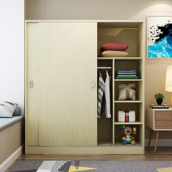 限定款衣櫃 衣櫥衣物收納簡易實木推拉門木質板式整體組裝免運臥室移門簡約現代經濟型櫃子jj