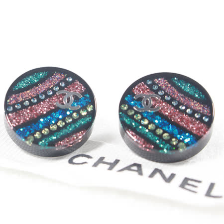 CHANEL 圓型 時尚星空亮彩耳環 Disco ball 全新品