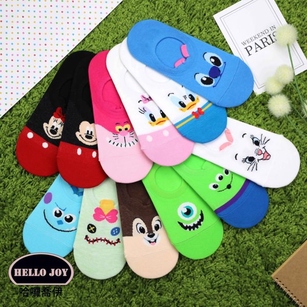 【正韓直送】迪士尼隱形襪 韓國襪子 短襪 船襪 韓襪 女襪 男襪 米奇 維尼 韓妞必備 哈囉喬伊 D9