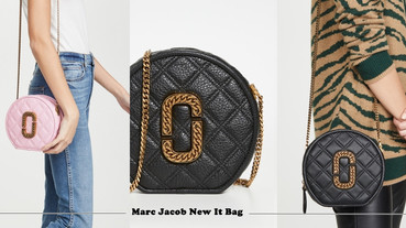 全新Marc Jacobs小圓包，金色鍊帶、雙格線高奢華感，不到NT15,000小資女快收！