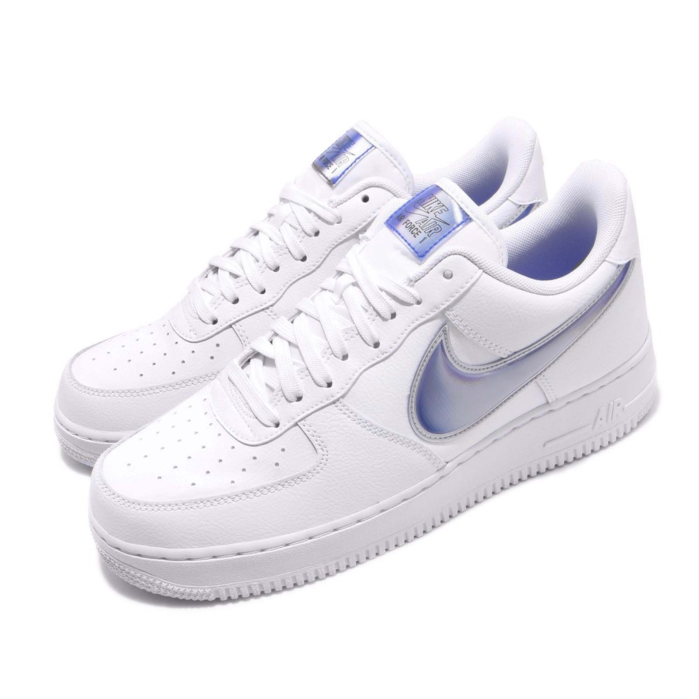 NIKE 休閒鞋 Air Force 1 07 LV8 男鞋 經典 AF1 金屬感logo 球鞋 穿搭 白 藍 [AO2441-101]