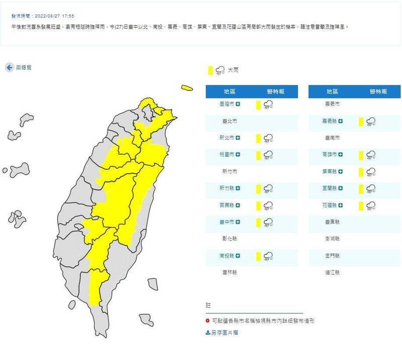 午後對流發展旺盛！ 12縣市再發大雨特報 自由電子報 Line Today 7532