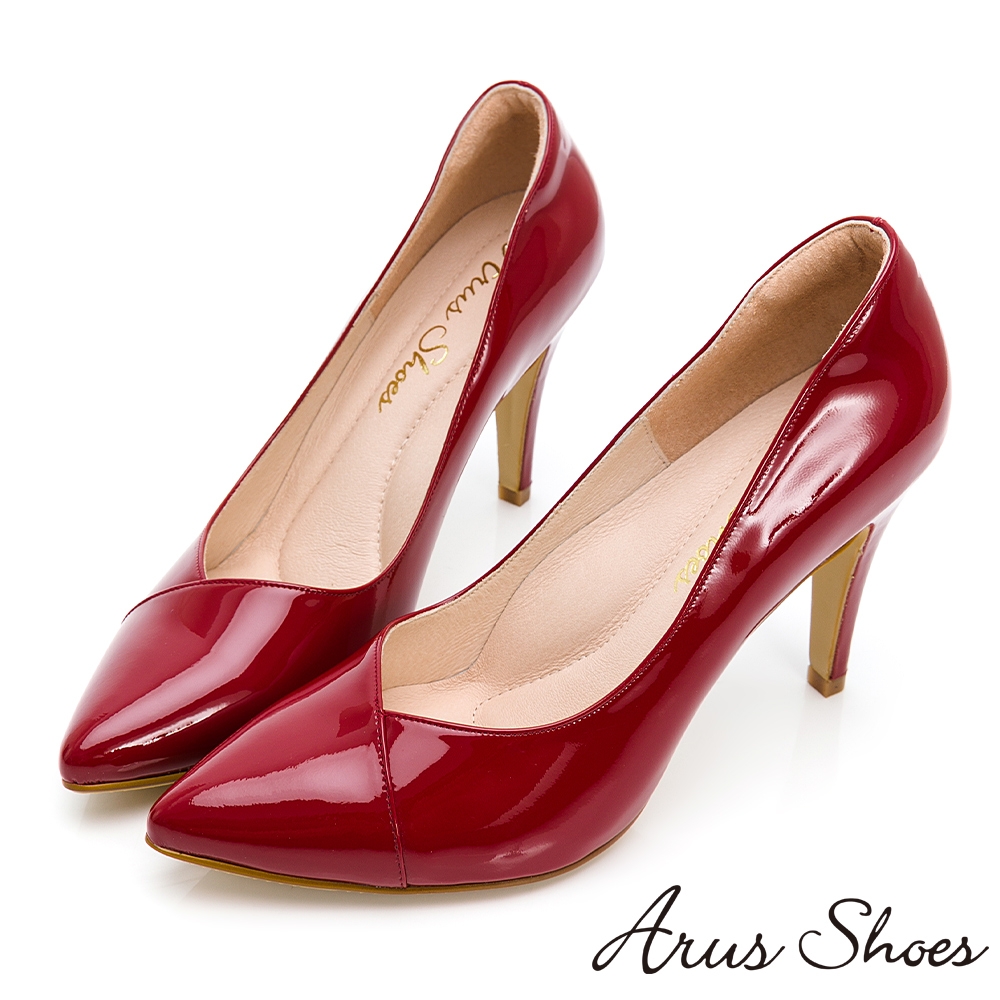 GDC漆皮歐美氣質性感尖頭高跟鞋-紅