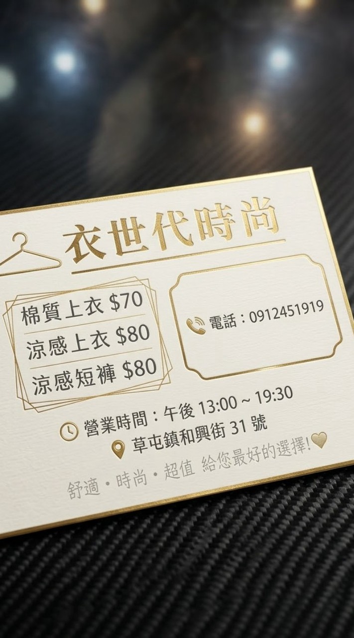 草屯衣世代