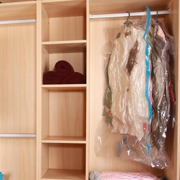 懸掛式真空壓縮袋吊掛式衣鉤式衣架式收納袋透明衣物羽絨服真空袋