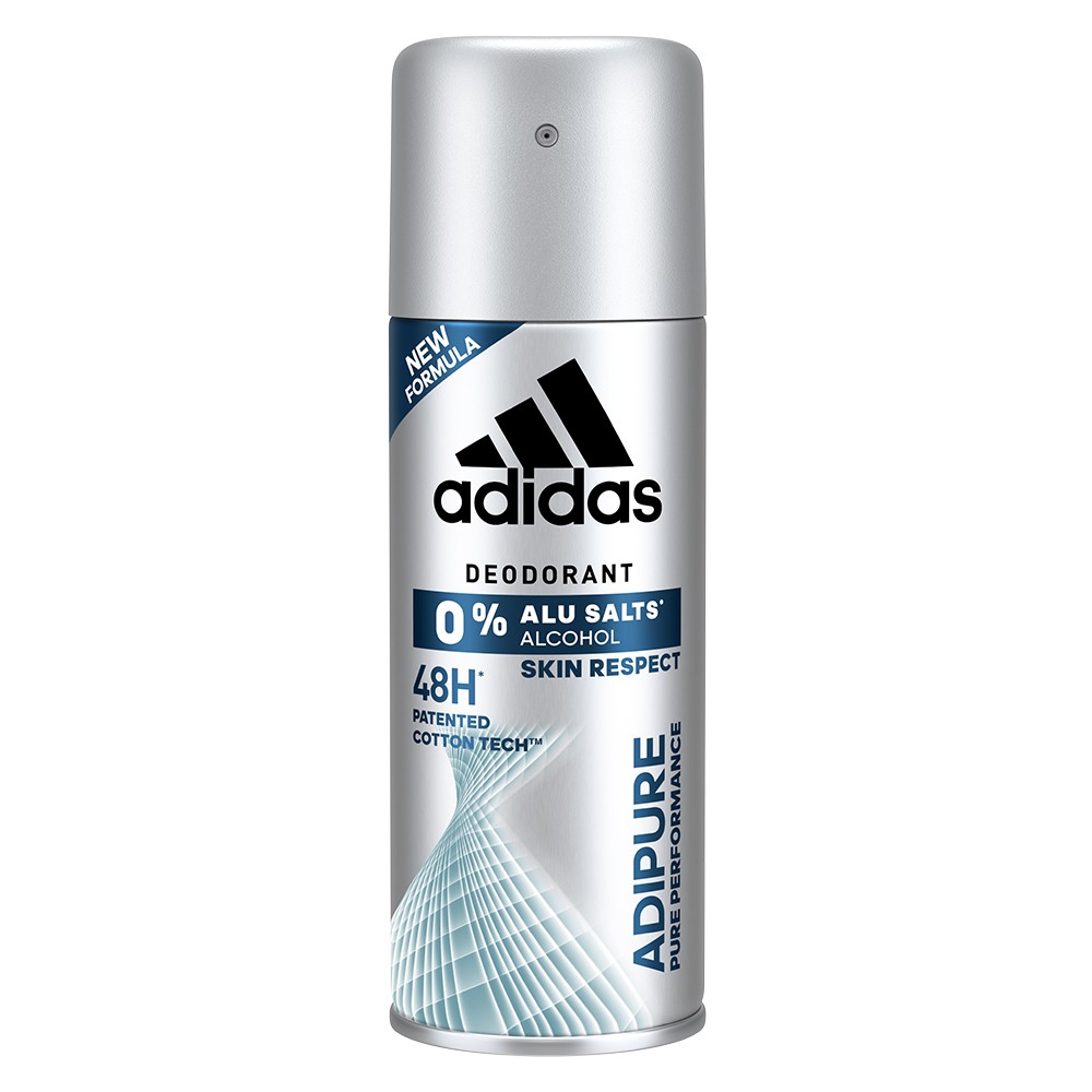 新品上市-adidas愛迪達 男用純淨舒爽淨味爽身噴霧150ml