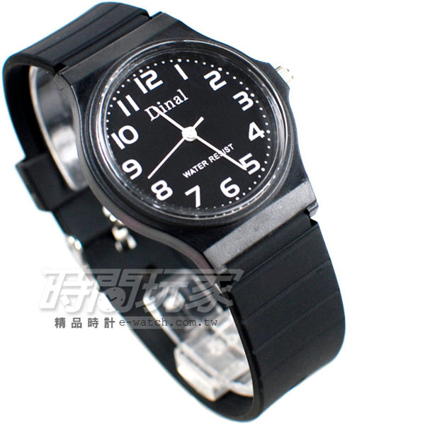 Dinal 時尚數字 簡單腕錶 防水手錶 數字錶 男錶 女錶 學生錶 中性錶 黑色 D1307全黑