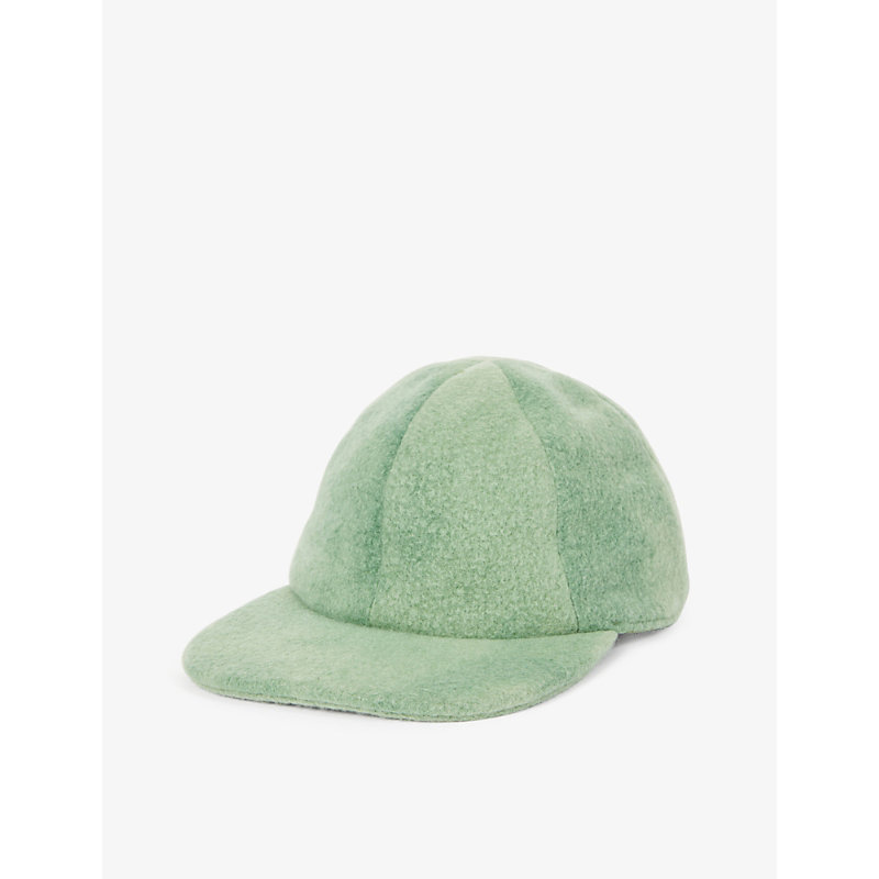 Gabriela Hearst Womens Aventurine Green Boucle Brushed Cashmere Baseball cap S