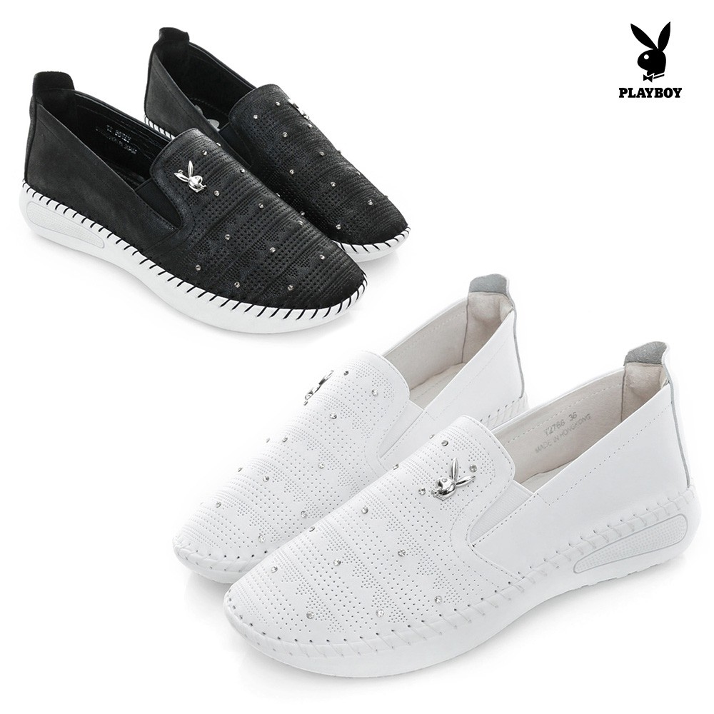 PLAYBOY 滿天星鑽 水鑽真皮樂福鞋