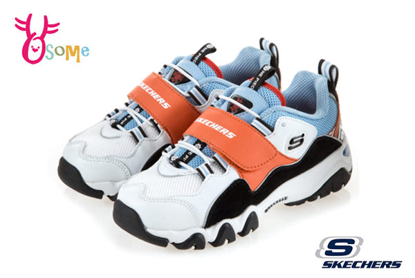 Skechers ONE PIECE航海王吉貝爾 海賊 D LITES2.0 中大童 限量聯名運動鞋慢跑鞋 S8237#黑橘◆OSOME奧森鞋業