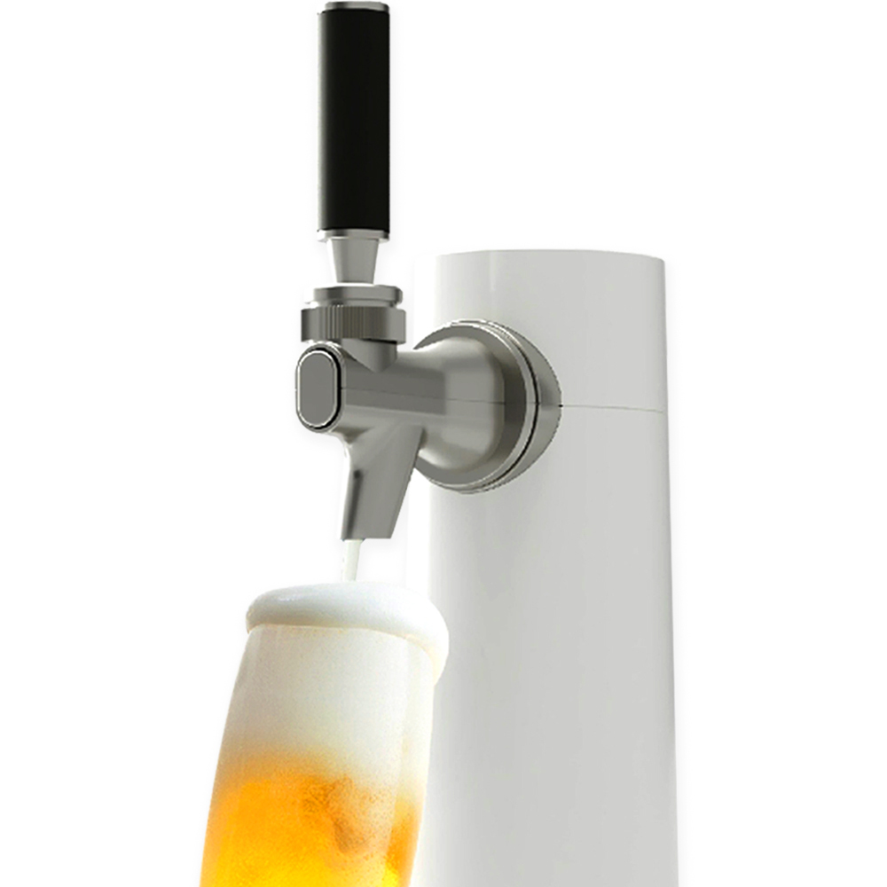 每秒40000次超音波製泡 爽滑順口超綿密啤酒沫 可適用多種啤酒包裝 零下14度保冷劑持續三小時 兩顆三號電池即可隨處享受 使用後清洗輕鬆簡單