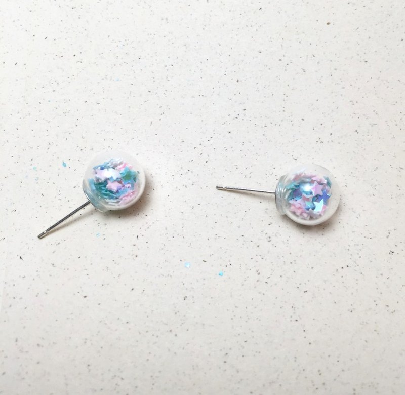 玻璃球星星亮片耳環-愛麗絲夢遊仙境 Alice in Wonderland