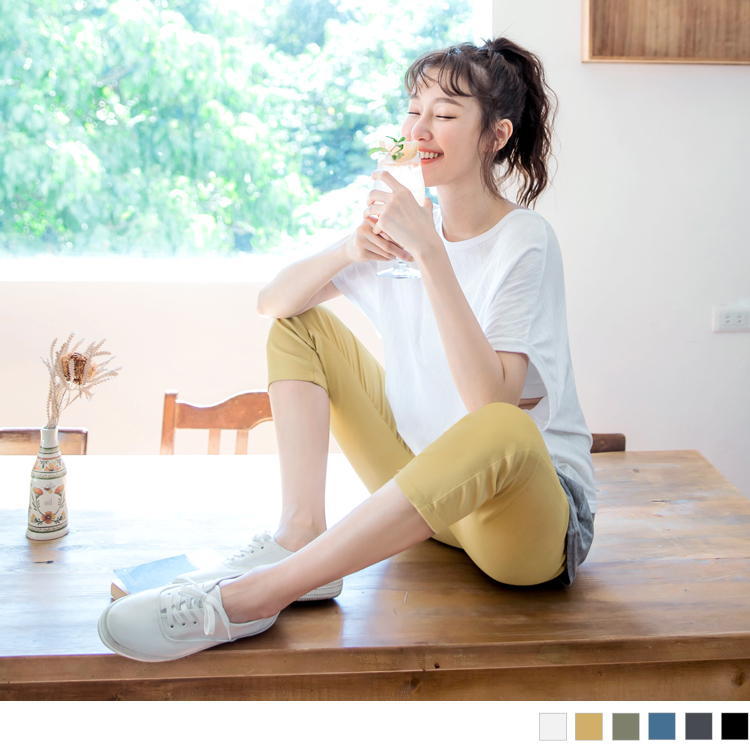 視覺細-5KG．涼感超彈布立體美型七分魔法顯瘦褲