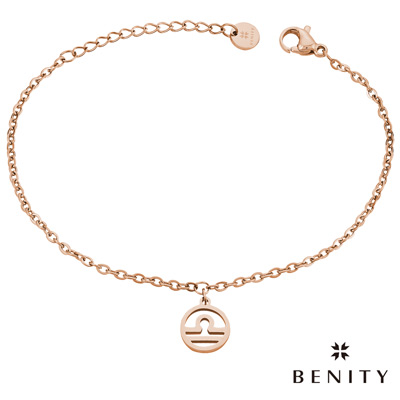 BENITY 星座吊飾 星座物語 天秤座 醫療級抗敏 白鋼 IP玫瑰金 女手鍊