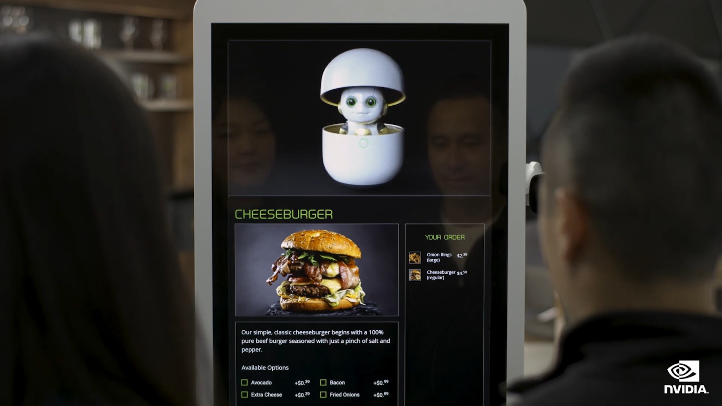 Tokkio專案使用這項技術打造數位看板助理，可以應用於智慧零售等情境，例如在餐廳中為顧客點餐以及建議餐點。