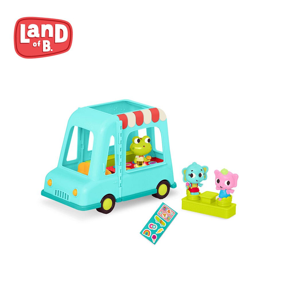 歡迎來到芙洛克聲鮮快餐車！想吃冰淇淋和爆米花？嗶嗶啵啵，美味的食物馬上就來！移動餐桌和兩個座位，戶外就是小餐館。按下小吃按鈕就聽見美味的聲音，跟著芙洛克唱歌，欣賞有趣的曲調。運用小創意，用彩色貼紙裝飾