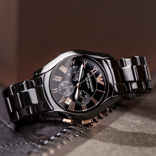 EMPORIO ARMANI 亞曼尼 AR1410 帝王黑金陶瓷錶 42mm 熱賣中!
