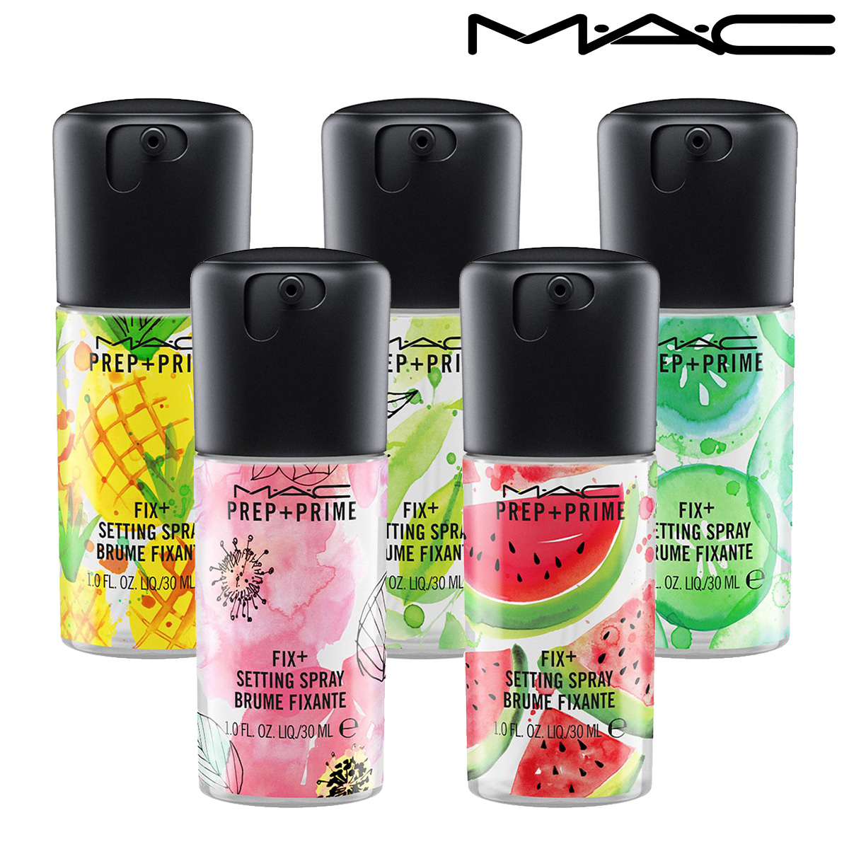 MAC 妝前FIX+活力水噴霧30ml 夏日限定版 五種香味（鳳梨、西瓜、牡丹、白茶、小黃瓜）【SP嚴選家】