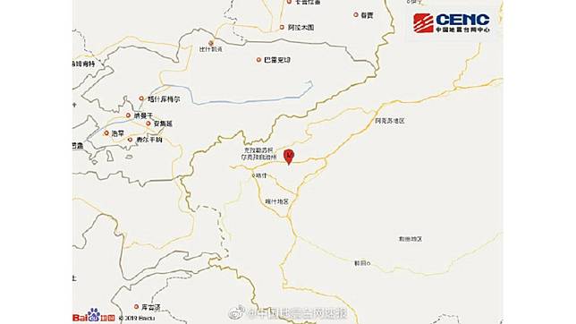 翻攝自中國地震台速報
