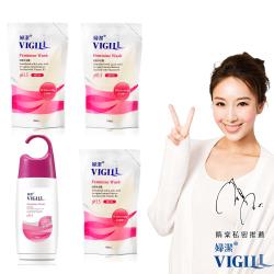 VIGILL 婦潔-私密守護特惠4入組(滋潤嫩白220ml/瓶+補充包/180ml/包x3)