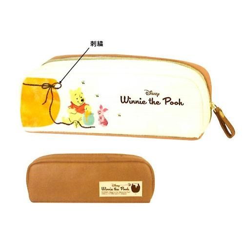尼德斯Nydus 日本正版 迪士尼 小熊維尼 Pooh 刺繡 筆袋 收納袋 萬用袋