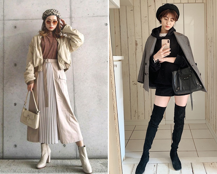 短靴 短靴穿搭 膝上靴 膝上靴穿搭