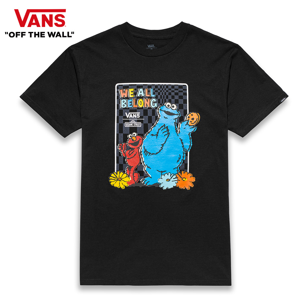 Vans x 芝麻街 男女款黑色短袖T恤