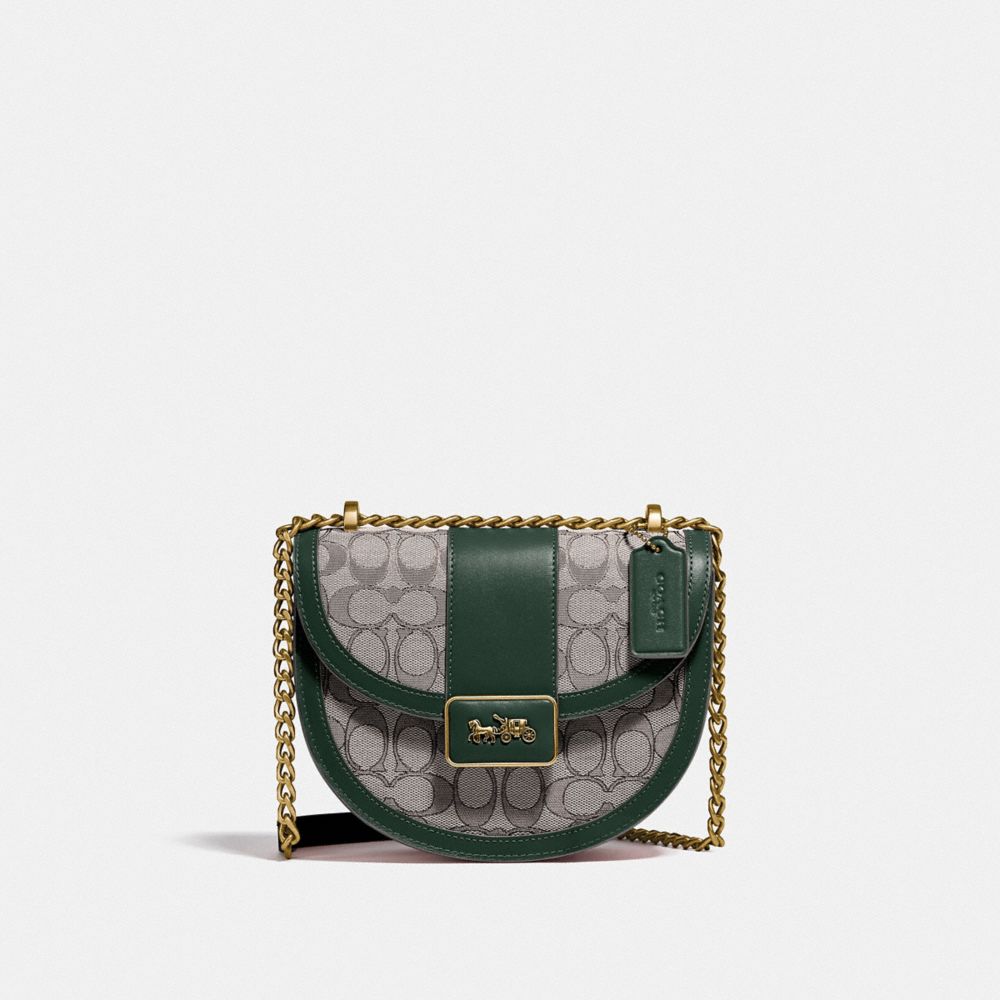 ALIE SADDLE 經典 SIGNATURE 緹花面料手袋