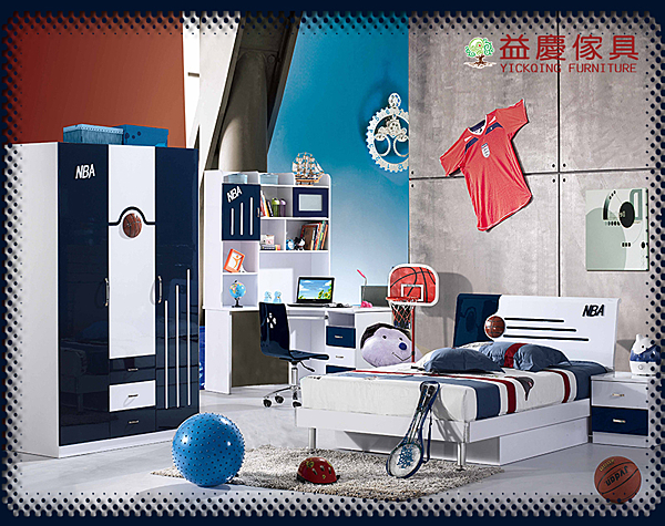 以NBA為主題設計的時尚簡約風，是每個男孩青年夢想的寢室