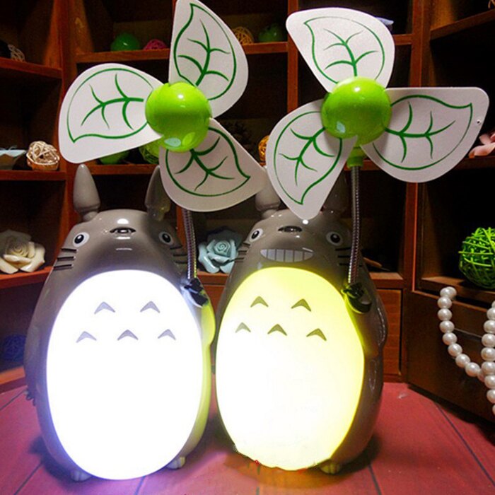 糖衣子輕鬆購【DZ0075】宮崎駿周邊龍貓卡通USB充電夜燈風扇桌面小夜燈生日禮物