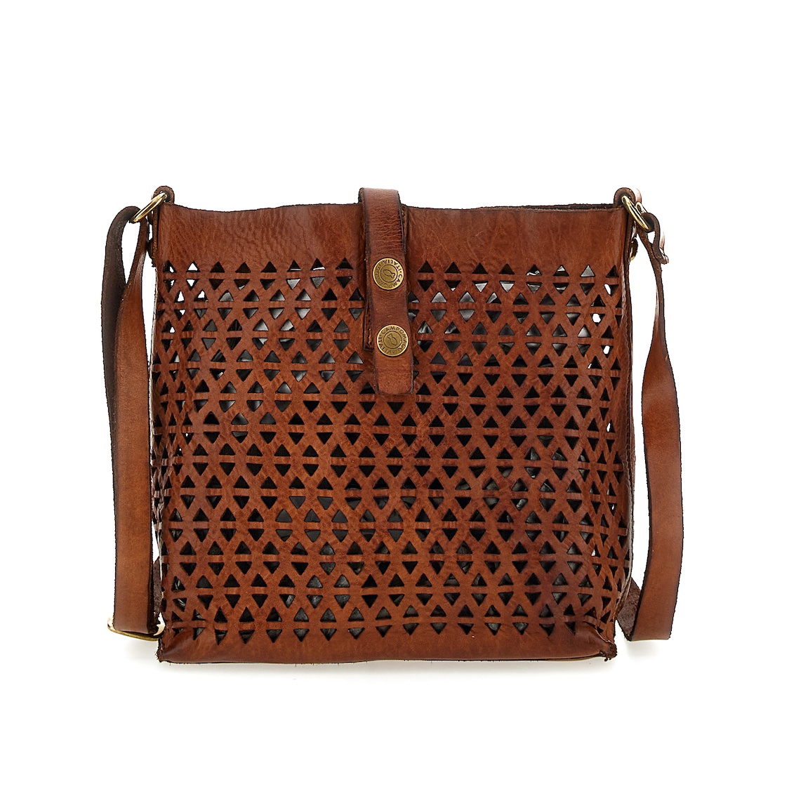 鏤空皮革肩背包