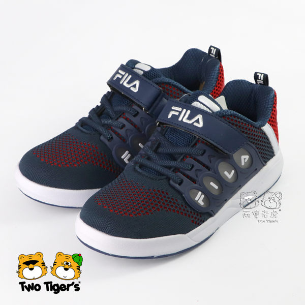 FILA KIDS 韓系運動鞋 藍 / 紅 魔鬼氈 中大童 NO.R4302