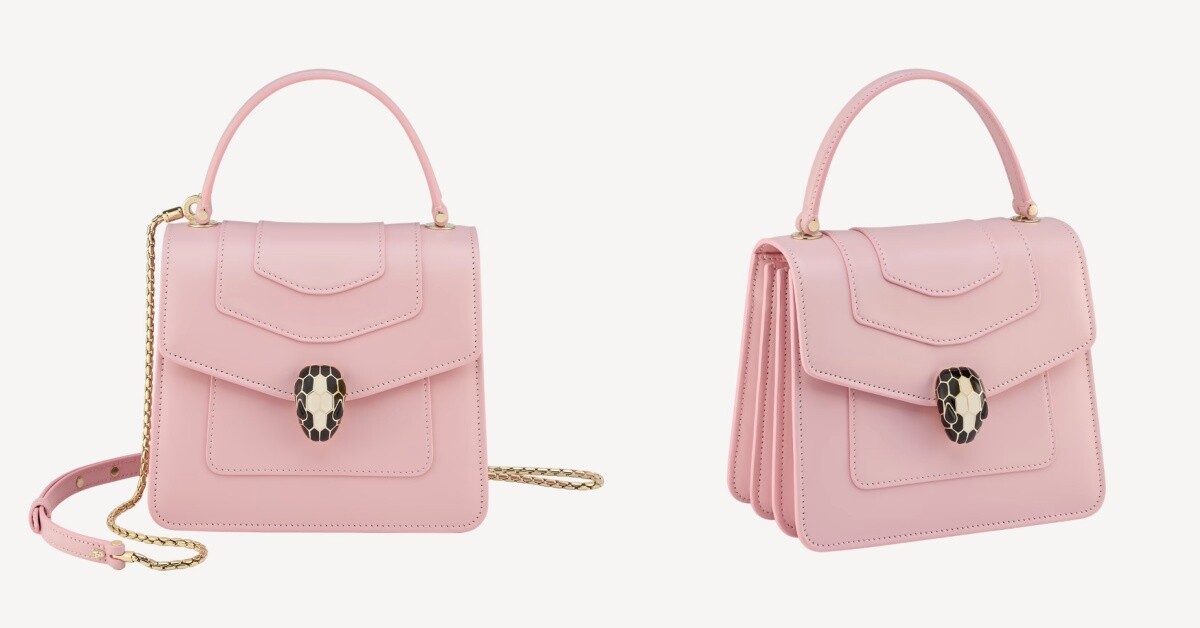 櫻花粉精品包推薦2:寶格麗BVLGARI SERPENTI FOREVER手提包 NT$106,500