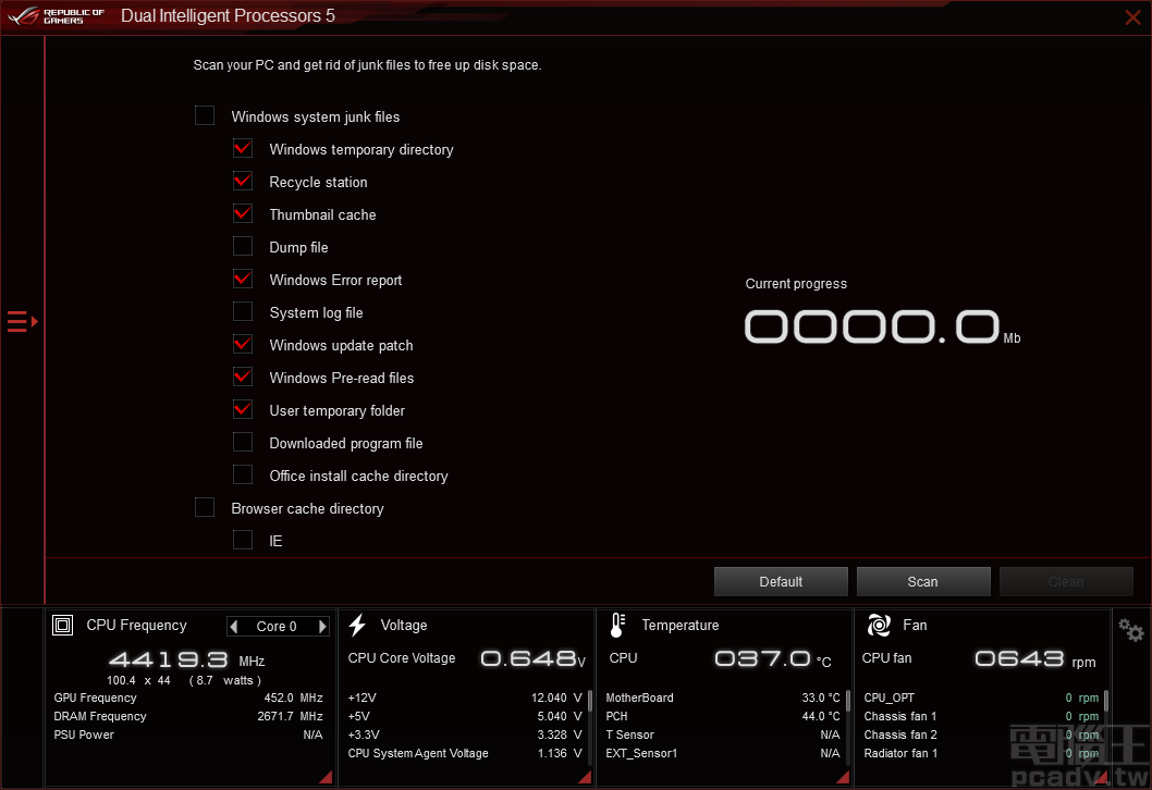 PC Cleaner 負責掃瞄並清除無用檔案