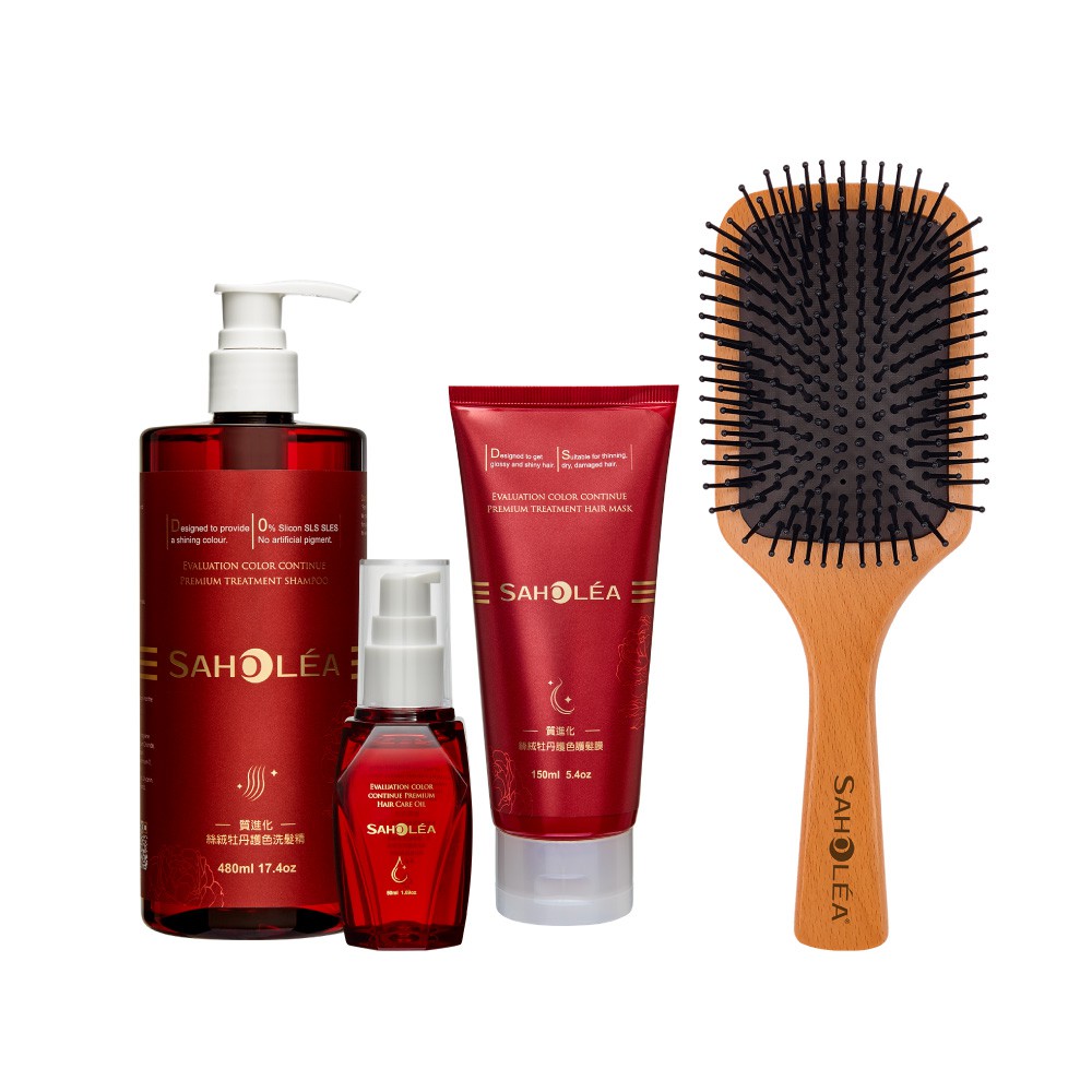 #注意:如有購買梳子組合的客人，梳子上面會有一個梳針的空洞，是為了氣墊的排氣設計，是正常的喔，請安心使用。▲特別針對染燙受損髮設計/一般髮質也可用!▲蘊含茉莉花/紫羅蘭/牡丹/薔薇 花萃精華▲牡丹根皮